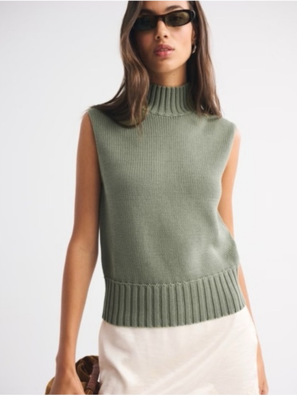 Abercrombie & Fitch Mockneck Sweater Shell Top